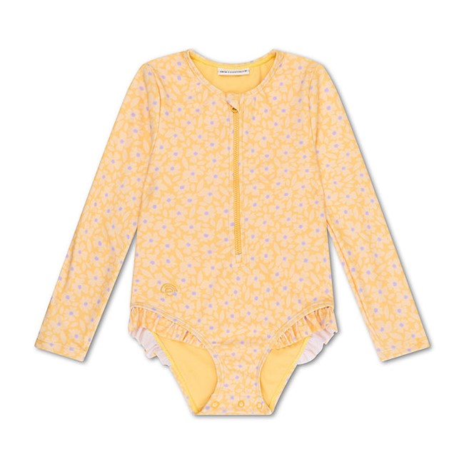 Swim Essentials UV Korumalı Uzun Kollu Mayo Çiçek Desenli Sarı
