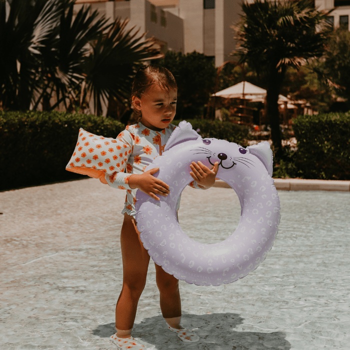 Swim Essentials Lila Leopar Yüzme Simidi 55 cm