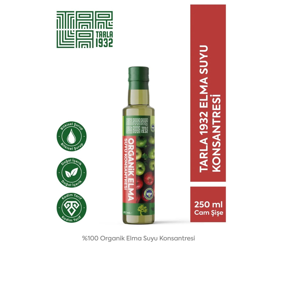 Tarla 1932 Organik Elma Suyu Konsantresi 250 ml - Doğal & Katkısız