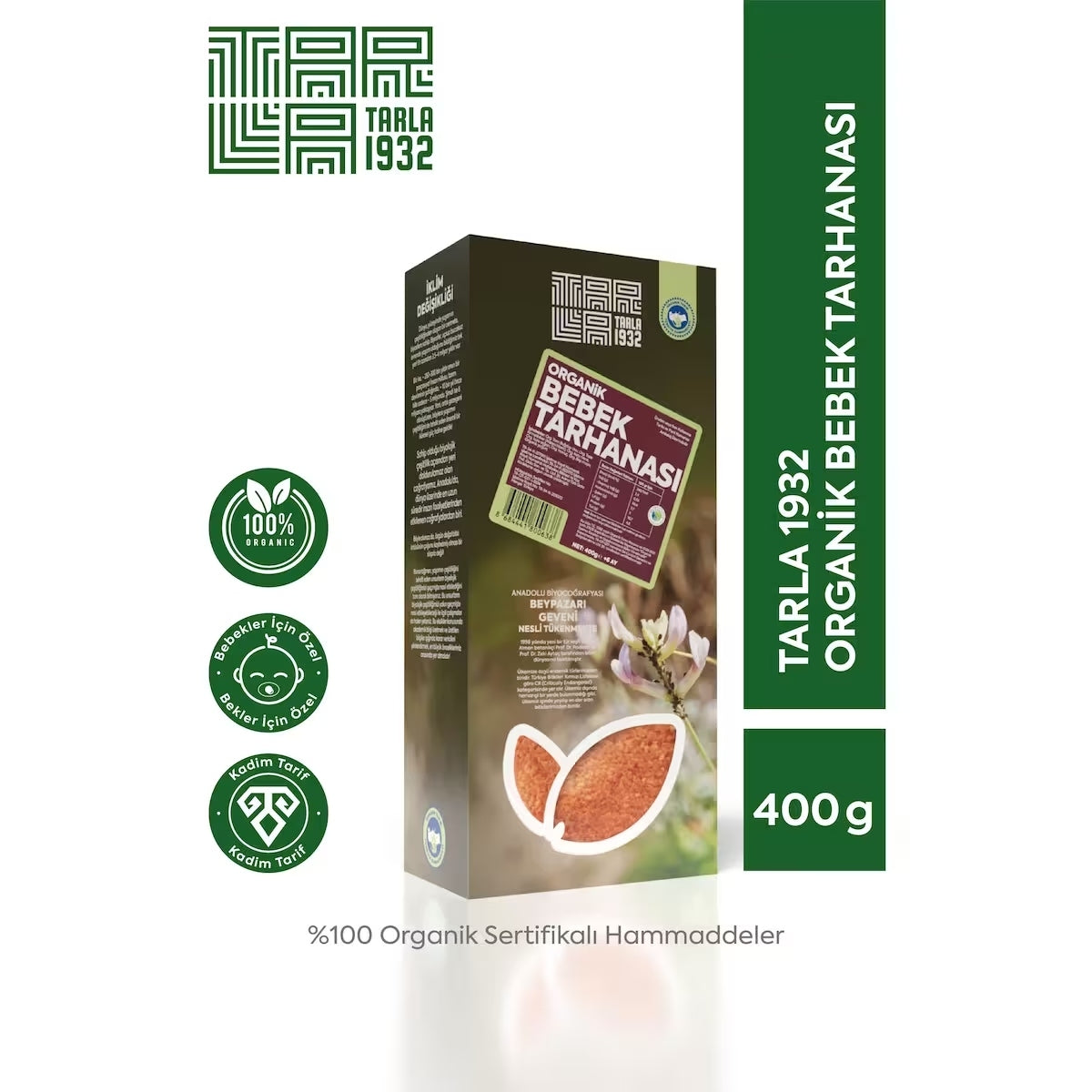 Tarla 1932 Organik Bebek Tarhanası 400 gr - Katkısız & Doğal