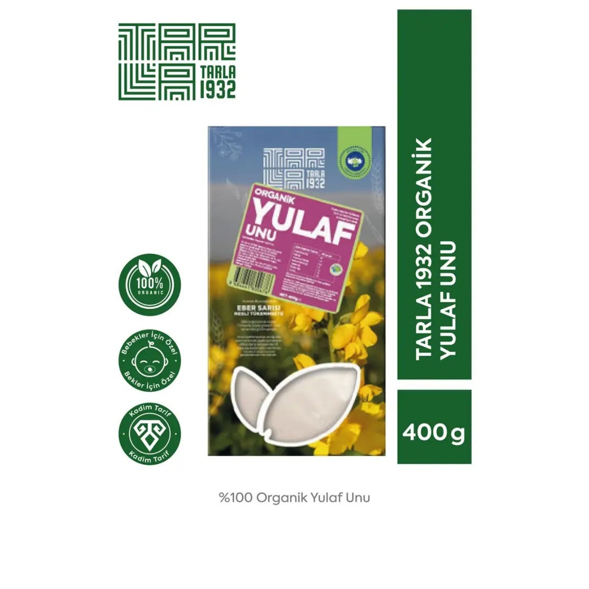 Tarla 1932 Organik Yulaf Unu 400 gr - Katkısız & Doğal