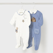 Mayoral Kışlık Kız Bebek Kadife Tulum İkili Set Mavi