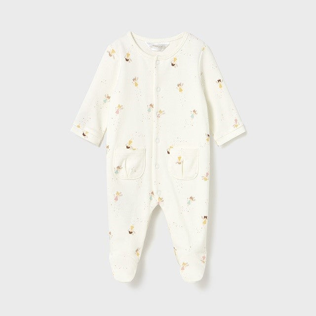 Mayoral Kışlık Kız Bebek Tulum İkili Set Ekru