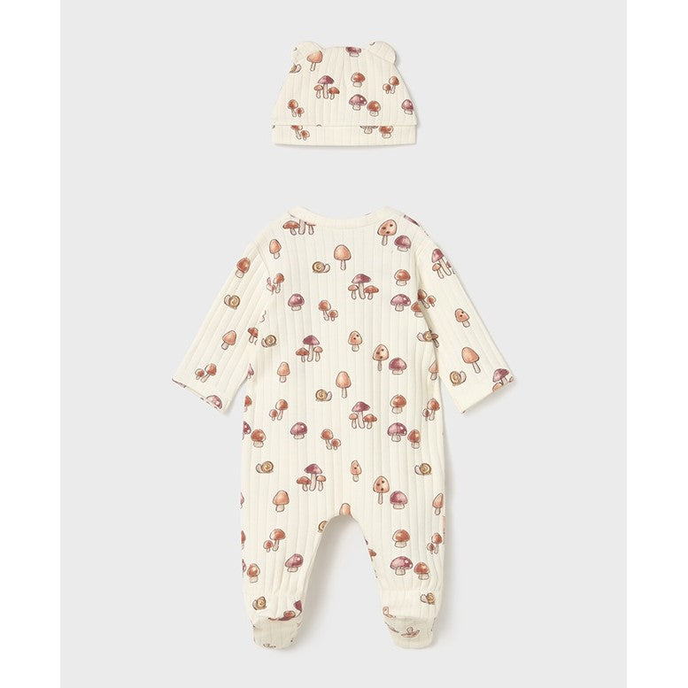 Mayoral Kışlık Kız Bebek Tulum Bere Set Ekru