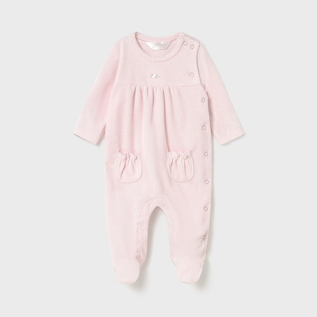 Mayoral Kışlık Kız Bebek Kadife Tulum İkili Set Pembe