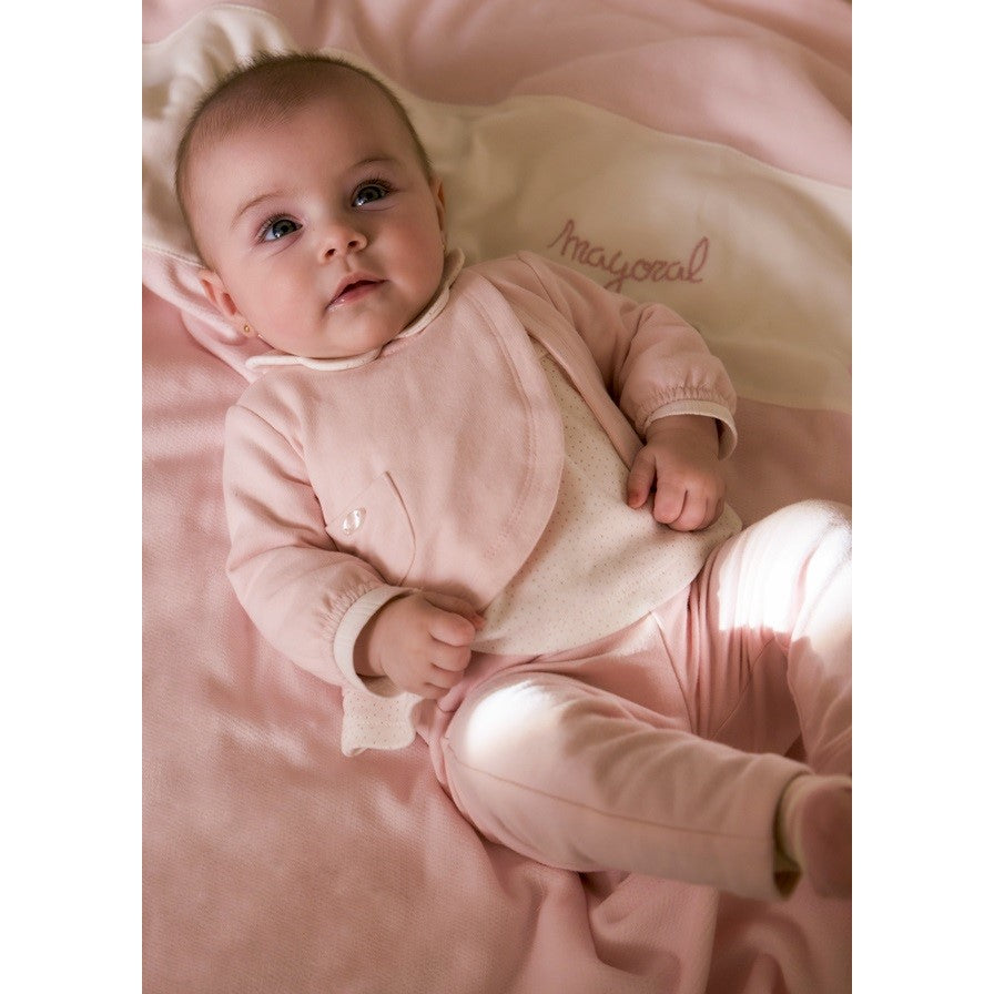 Mayoral Kışlık Kız Bebek Sweatshirt Eşofman İkili Set Pembe