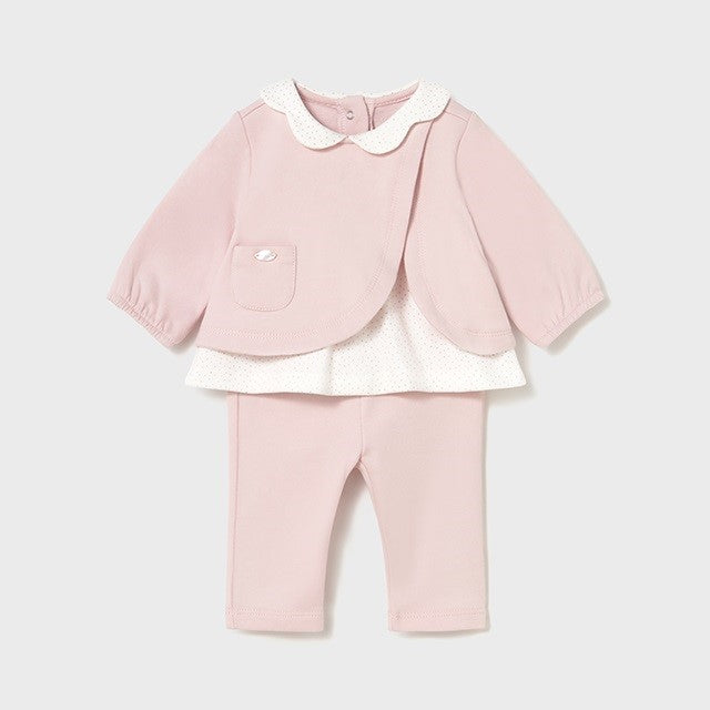 Mayoral Kışlık Kız Bebek Sweatshirt Eşofman İkili Set Pembe