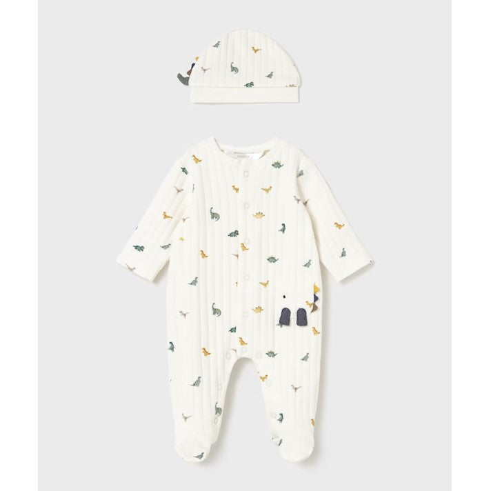 Mayoral Kışlık Erkek Bebek Tulum Bere Set Ekru