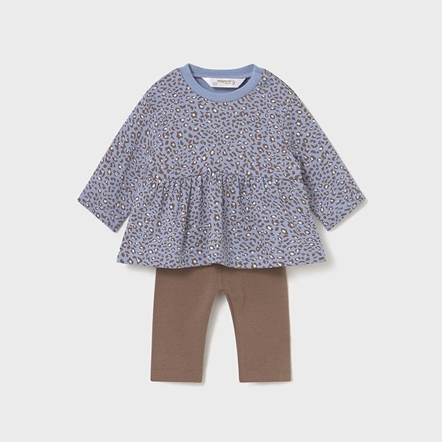 Mayoral Kışlık Kız Bebek Sweatshirt Tayt Dörtlü Set Mavi