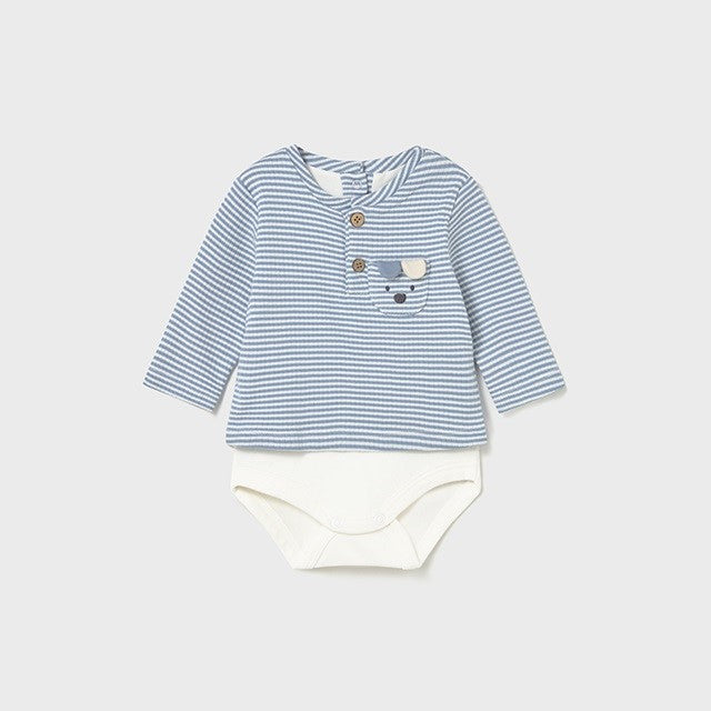 Mayoral Kışlık Erkek Bebek Uzun Kol Sweatshirt Body Mavi