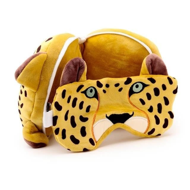 Relaxeazzz Seyahat Yastığı Ve Göz Maskesi Leopard Plush