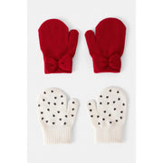 Carter's Kız Çocuk Desenli 2'li Eldiven Kırmızı