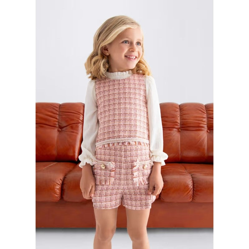 Abel & Lula Kışlık Kız Bluz Bermuda Şort Set Pembe
