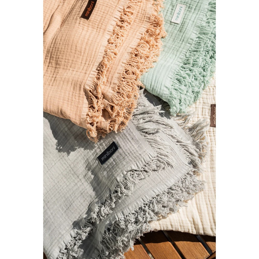 Miniboni 4 Katlı Müslin Battaniye 100*120 cm Bej