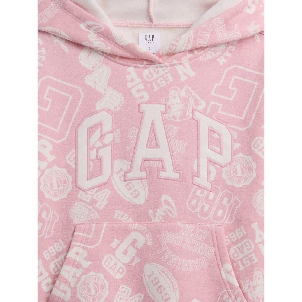 GAP Kız Çocuk Relaxed Logolu Kapüşonlu Sweatshirt Pembe