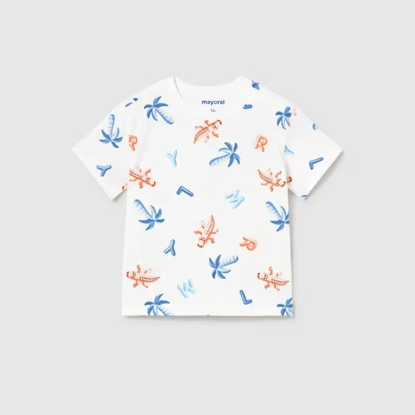 Mayoral Yazlık Erkek Bebek Kısa Kol T-shirt Şort Üçlü Set Turuncu