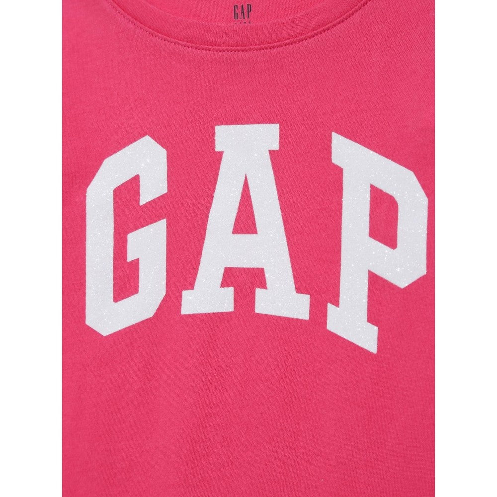 GAP Logolu Kız Çocuk Kısa Kol T-shirt Pembe