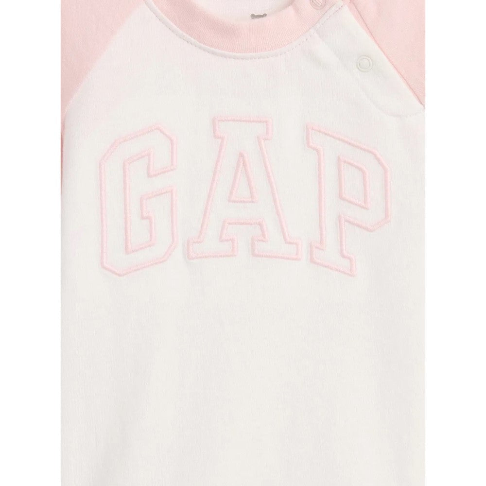 Gap Logolu Kız Bebek Organik Pamuklu Body Pembe