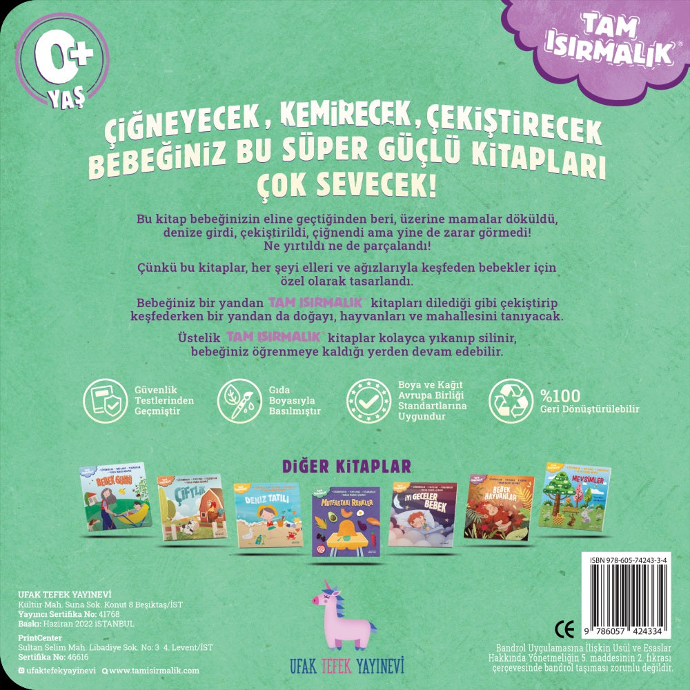 Tam Isırmalık Yırtılmayan Kitap Eğlenceli Doğa