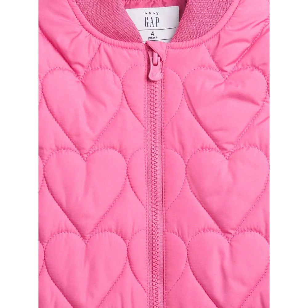 GAP Kız Bebek Cold Control Kapitone Bomber Ceket Pembe