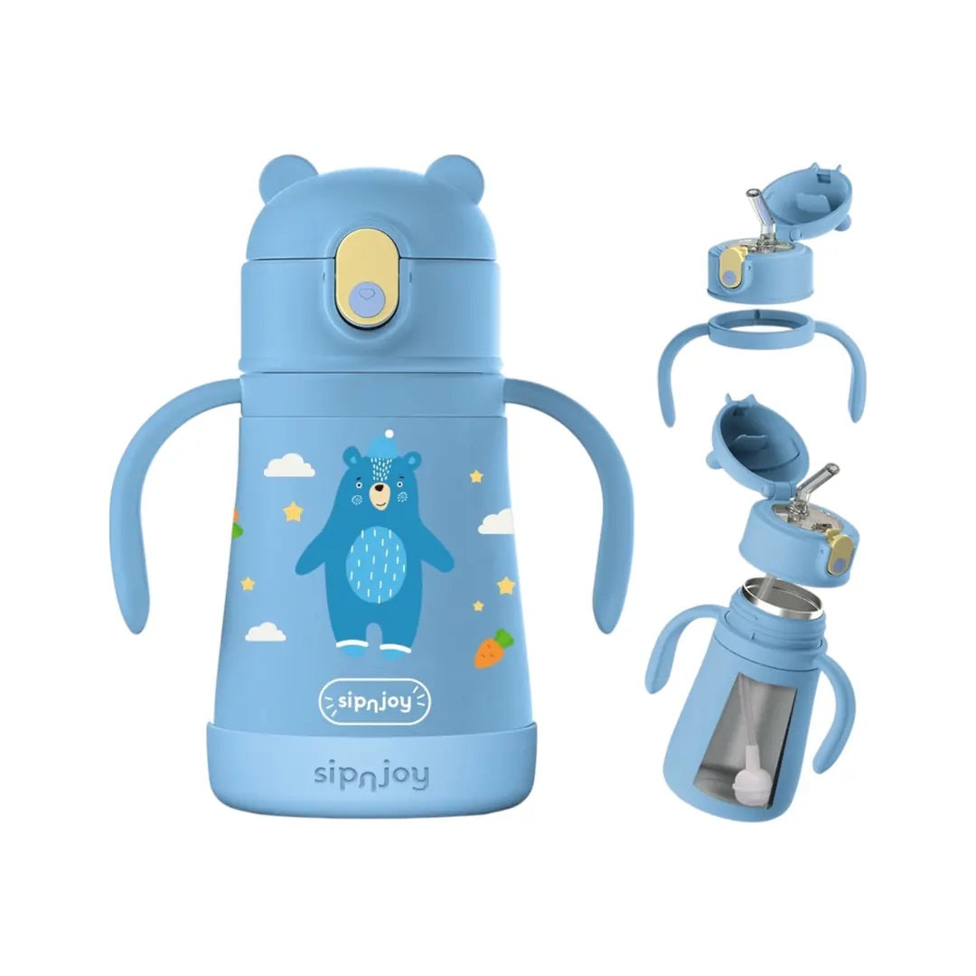 SipnJoy SippyPals Çocuk Su Termosu 360 ml -  Koyu Mavi