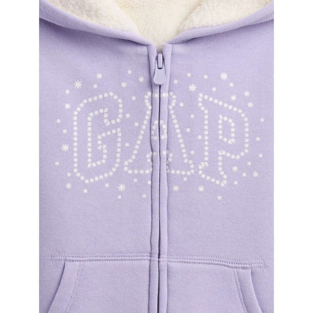 GAP Logolu Kız Çocuk Şardonlu Fermuarlı S-shirt Ceket Lila