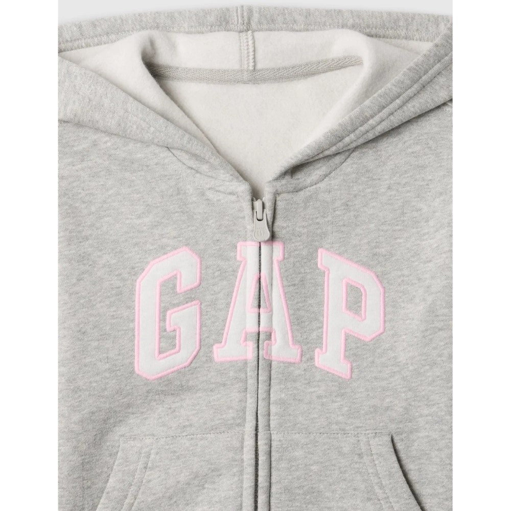 GAP Logolu Kız Bebek Relaxed Fermuarlı S-Shirt Ceket Gri