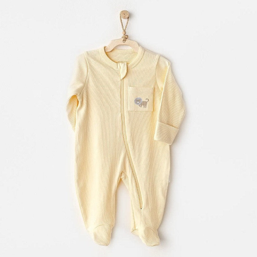 Andywawa Erkek Bebek Patikli Tulum 2'li Set- Little King Sarı