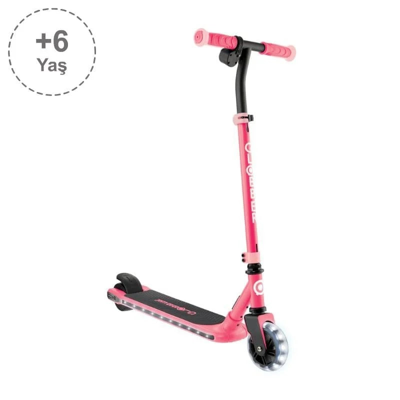 Globber One K E-Motion 6 - Işıklı Elektrikli Scooter - Mercan Pembesi