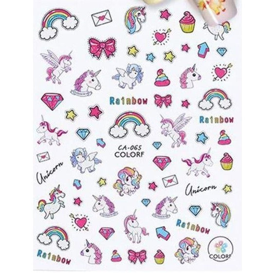 Tırnak Sticker Seti Unicorn Rainbow