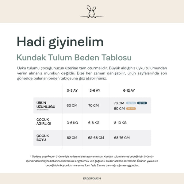 ErgoPouch Organik Pamuklu Kundak 1.0 Tog - Savannah Ekru