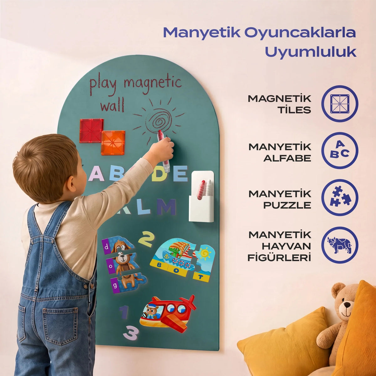 Zigo Toys Manyetik Duvar Panosu - Koyu Yeşil