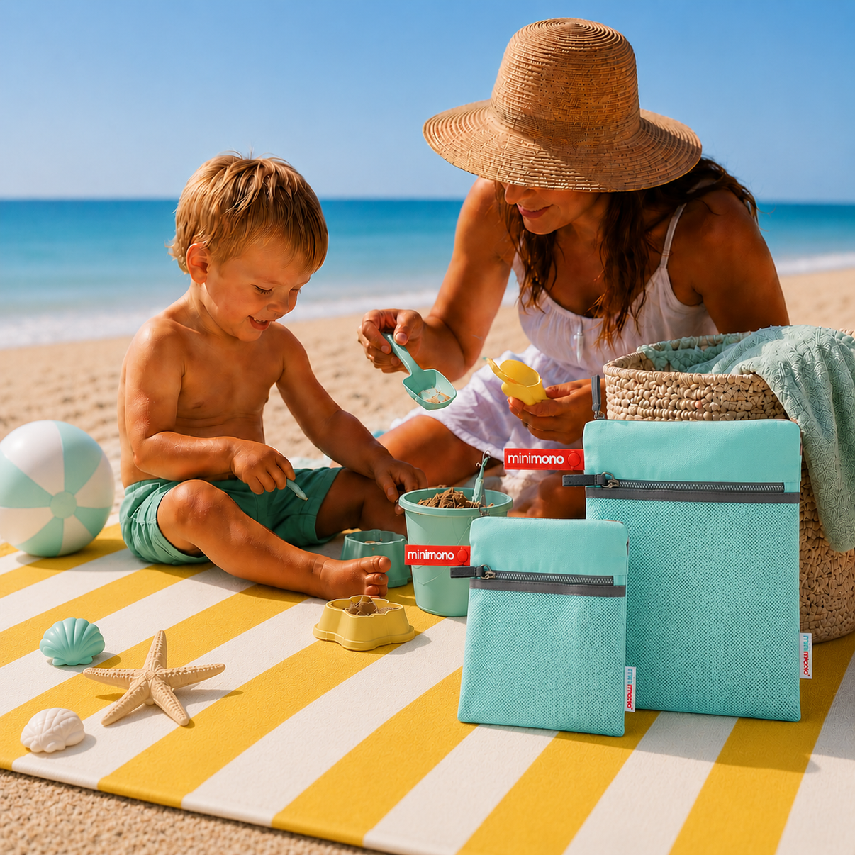 Minimono Islak Kuru Çanta 2'li Paket-Yeşil