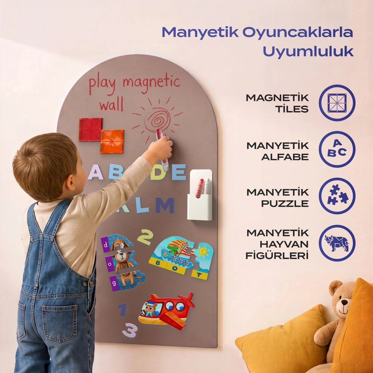 Zigo Toys Manyetik Duvar Panosu - Kahverengi