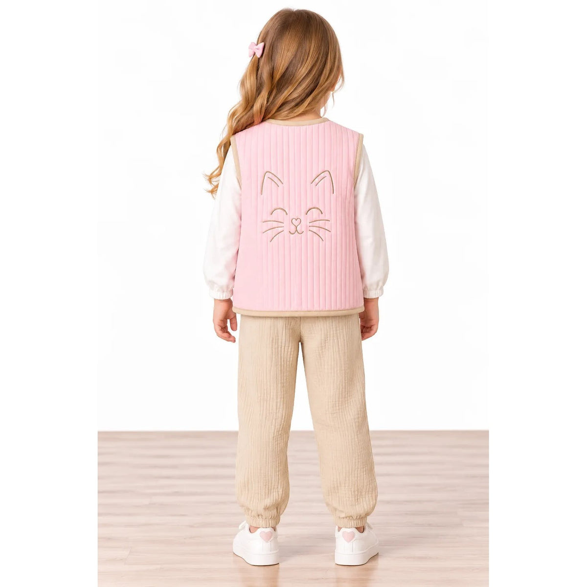 Miela Kids Little Kitty Kapitone Yelek Pembe