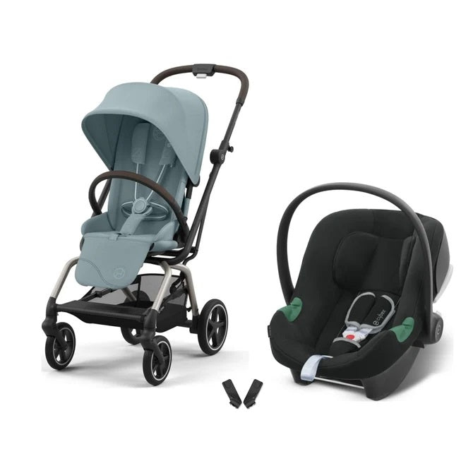 Cybex Eezy S Twist+2 360° Stormy Blue bebek arabası ve Aton B2 i-Size Volcano Black ana kucağı travel sistem