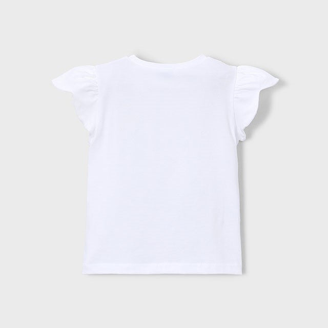 Mayoral Yazlık Kız Kısa Kol T-shirt Ekru