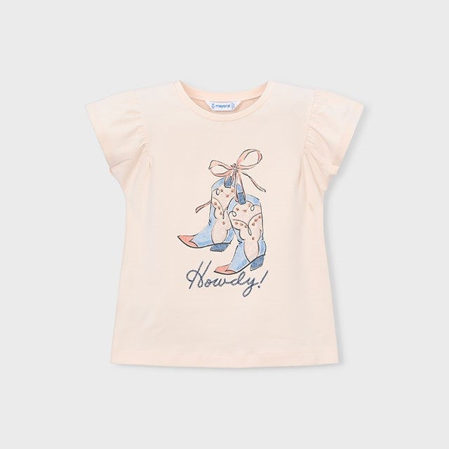 Mayoral Yazlık Kız Kısa Kol T-shirt Somon