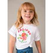 Mayoral Yazlık Kız Kısa Kol T-shirt Ekru