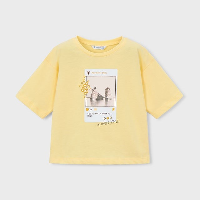 Mayoral Yazlık Kız Kısa Kol T-shirt Sarı