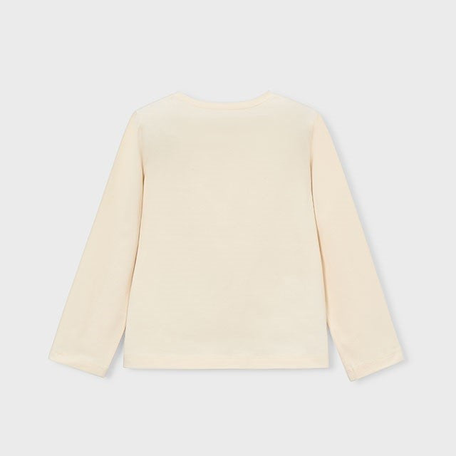 Mayoral Yazlık Kız Uzun Kol T-shirt Bej
