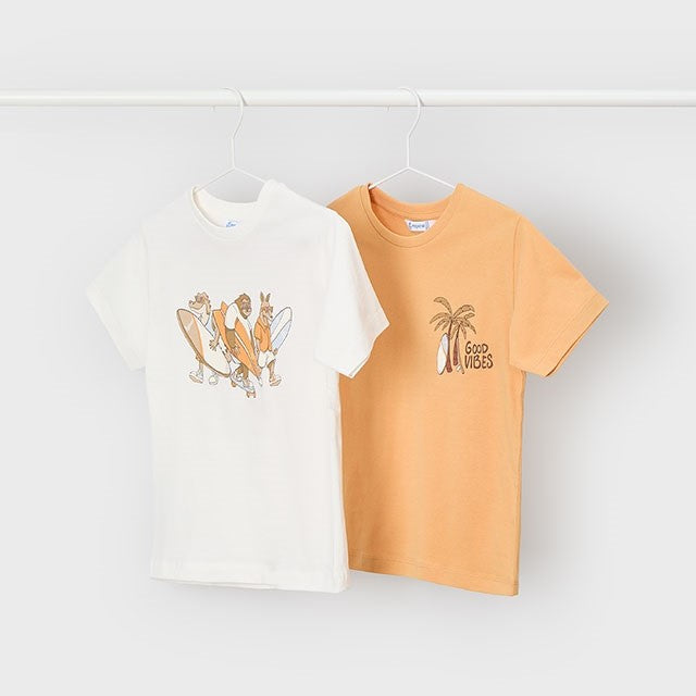 Mayoral Yazlık Erkek Kısa Kol T-shirt 2'li Set Sarı