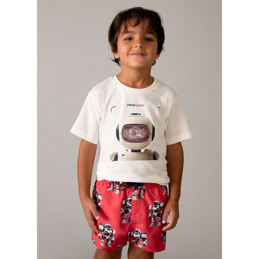 Mayoral Yazlık Erkek Kısa Kol T-shirt Ekru