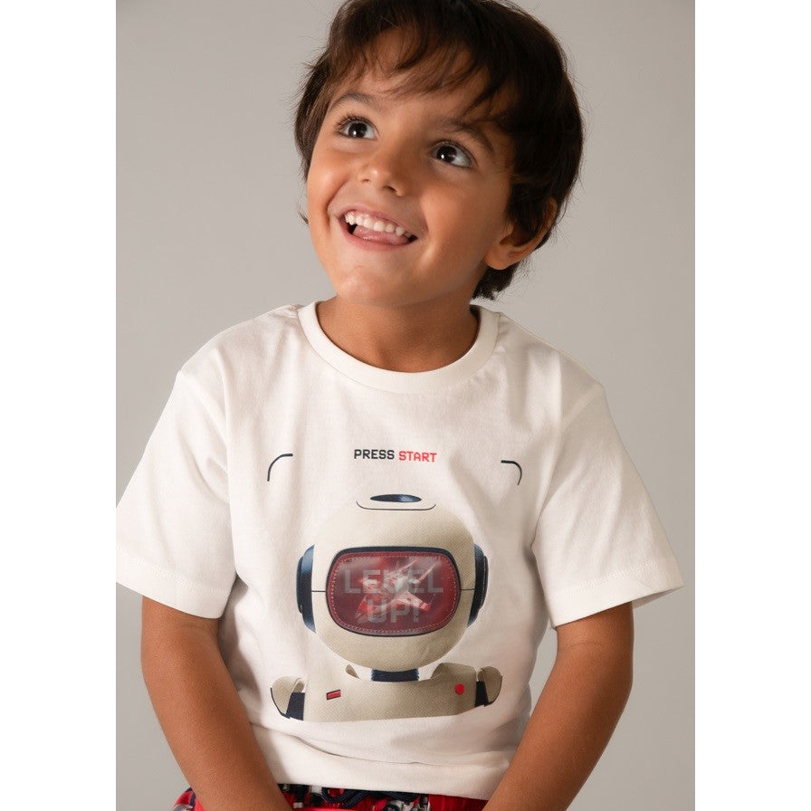 Mayoral Yazlık Erkek Kısa Kol T-shirt Ekru