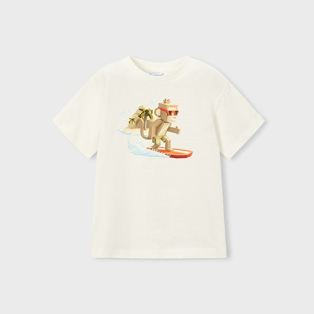 Mayoral Yazlık Erkek Kısa Kol T-shirt Ekru