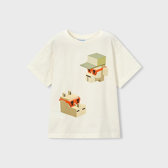 Mayoral Yazlık Erkek Kısa Kol T-shirt Ekru