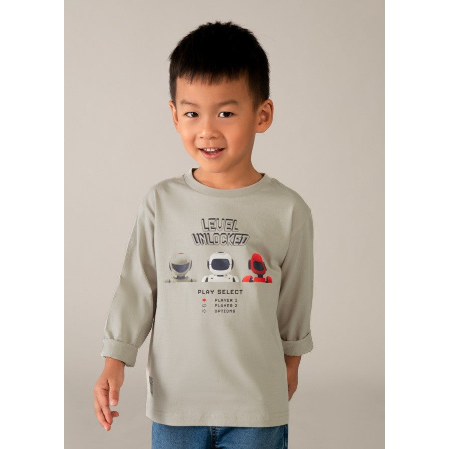 Mayoral Yazlık Erkek Uzun Kol T-shirt Bej