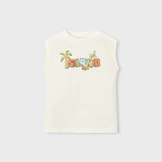 Mayoral Yazlık Erkek Kolsuz T-shirt Ekru