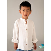 Mayoral Yazlık Erkek Uzun Kol Gömlek Ekru