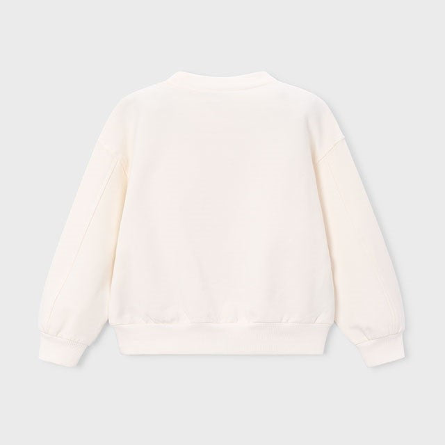 Mayoral Yazlık Kız Uzun Kol Sweatshirt Ekru